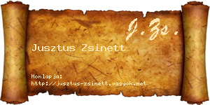 Jusztus Zsinett névjegykártya